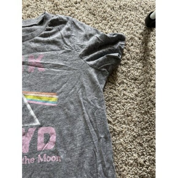 Pink Floyd Womens Gray Graphic Print The Dark Side of the Moon Band Tee Size XL - Picture 5 of 11